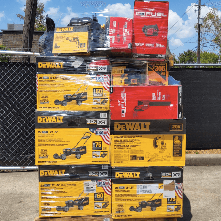 MIXED MILWAUKEE DEWALT TOOL PALLETS